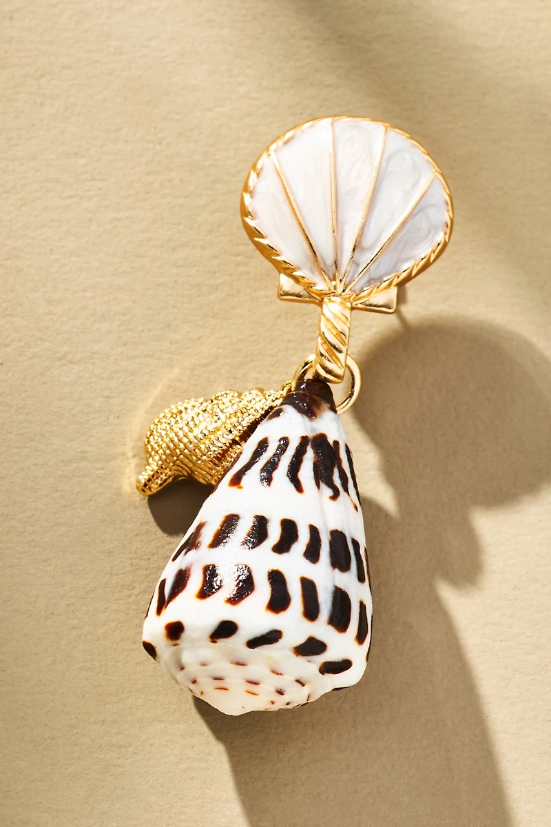 Speckled Shell Drop Earrings