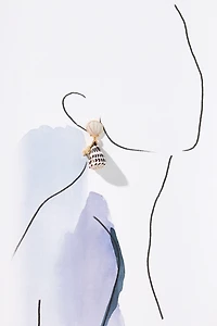 Speckled Shell Drop Earrings
