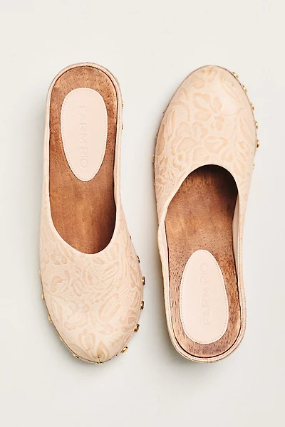 Farm Rio Embossed Wood-Bottom Clogs