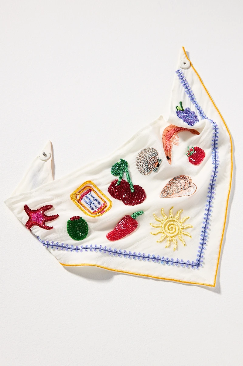 Mignonne Gavigan Mariela Beaded Embroidered Bandana
