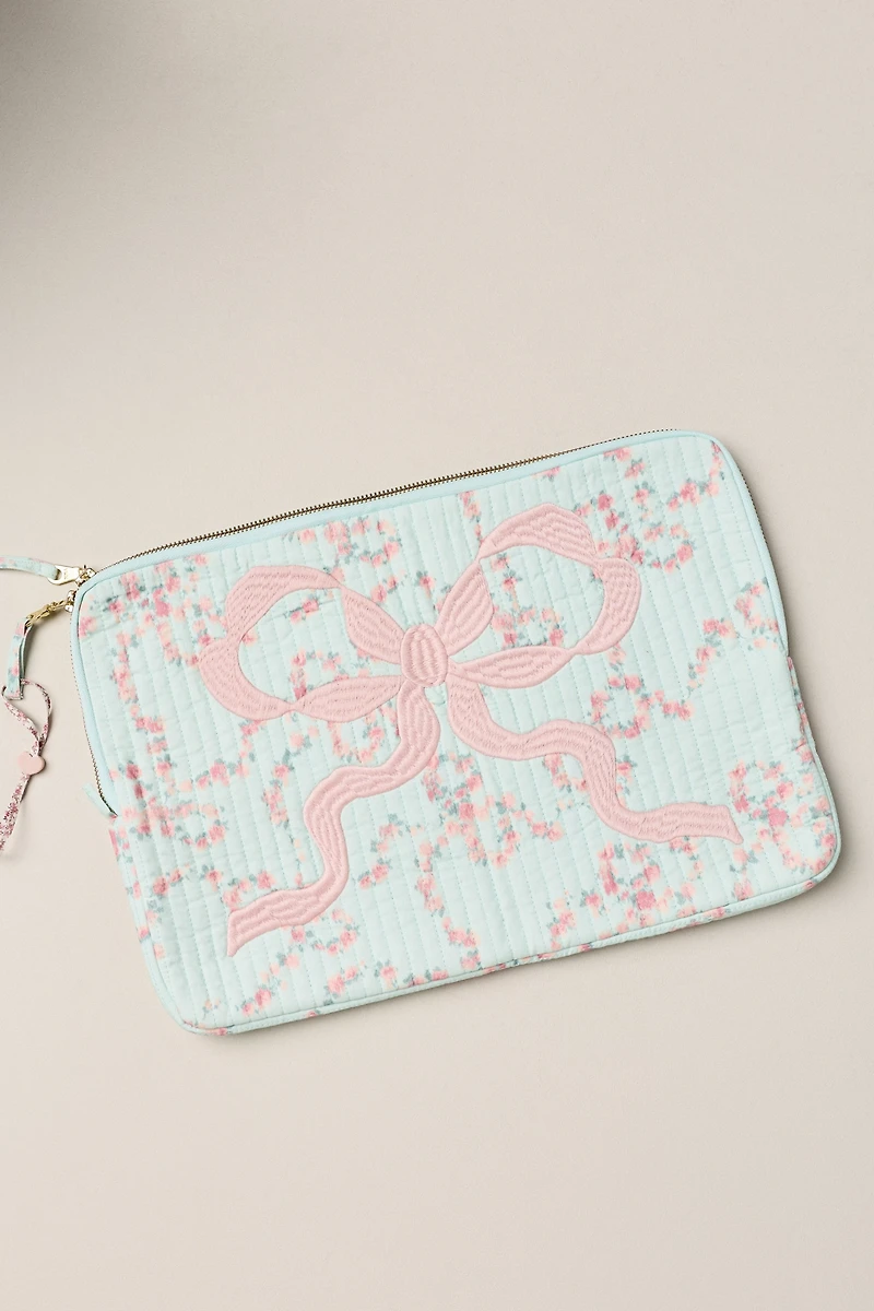 LoveShackFancy Quilted Bow Laptop Case