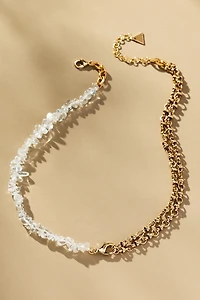 Half Rock Crystal Chain Necklace