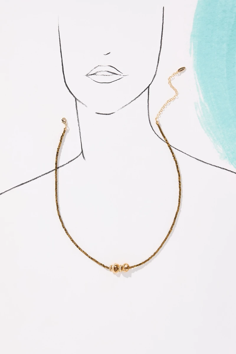 Round Charm Beaded Neckalce