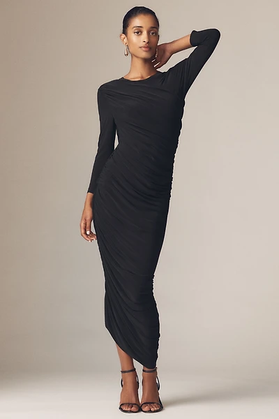Norma Kamali Diana Long-Sleeve Midi Dress