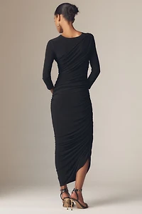 Norma Kamali Diana Long-Sleeve Midi Dress