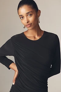 Norma Kamali Diana Long-Sleeve Midi Dress