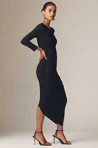 Norma Kamali Diana Long-Sleeve Midi Dress