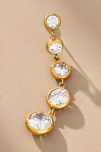 Circle Faceted Crystal Dangle Earrings