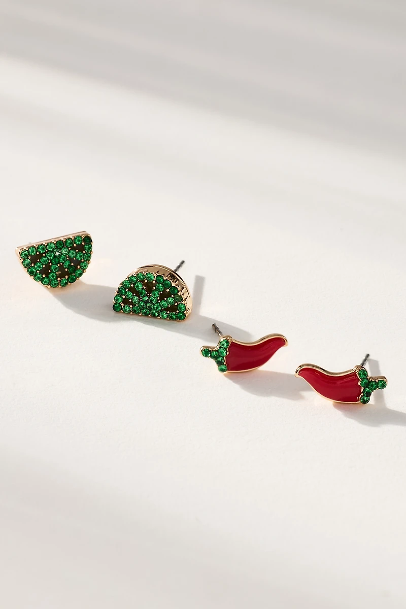 BaubleBar Hot Take Veggie Earring Set