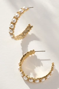 BaubleBar Eloise Pearl Hoop Earrings