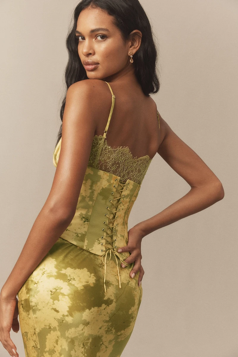 De La Vali Cleodora Silk Corset Maxi Gown