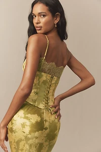 De La Vali Cleodora Silk Corset Maxi Gown