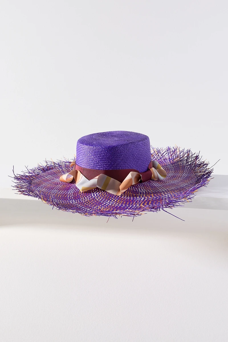 Ortus Gulupa Fringe Straw Boater