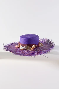 Ortus Gulupa Fringe Straw Boater