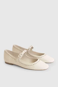 Avec Les Filles Adelle Studded Mary Jane Flats