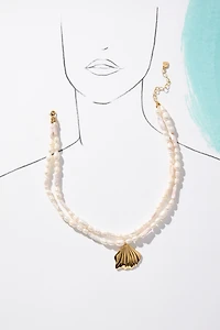 Frasier Sterling Tropea Pearl Charm Necklace