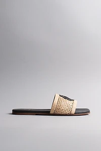 Kaanas Meera Seashell Fishnet Slide Sandals
