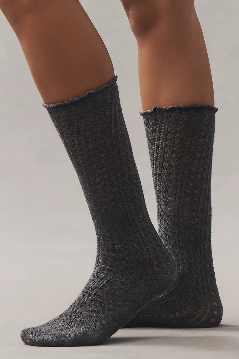 Pointelle Knee-High Socks