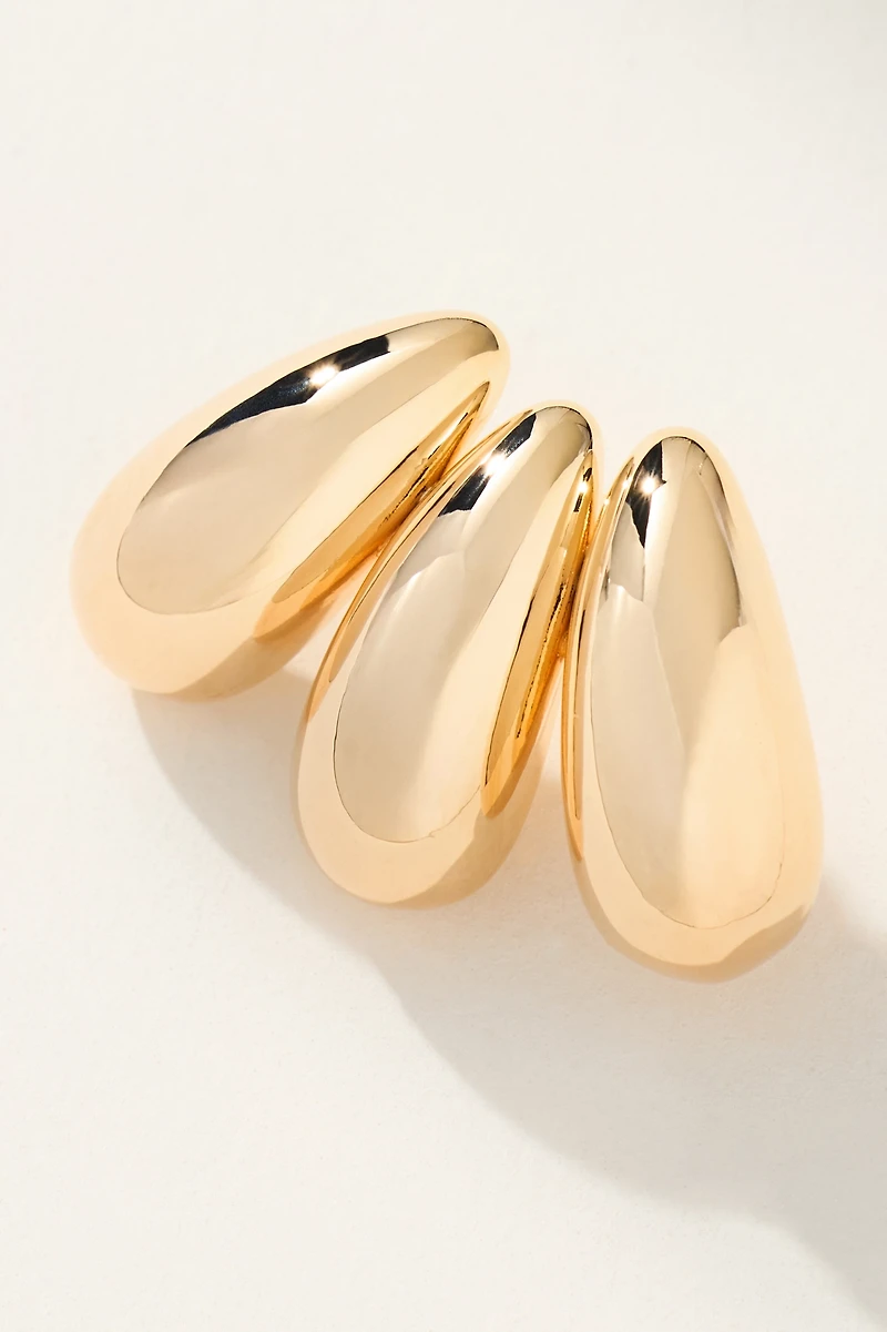 Fanned Metal Post Earrings