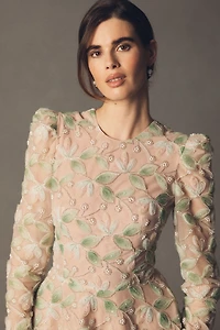 Helsi Tessa Long-Sleeve Appliqué A-Line Maxi Dress