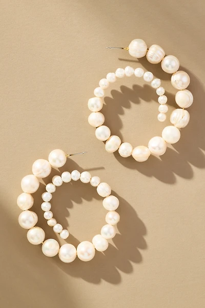 Frasier Sterling Bordeaux Pearl Spiral Hoop Earrings