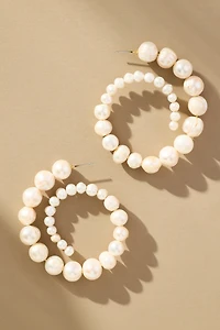 Frasier Sterling Bordeaux Pearl Spiral Hoop Earrings