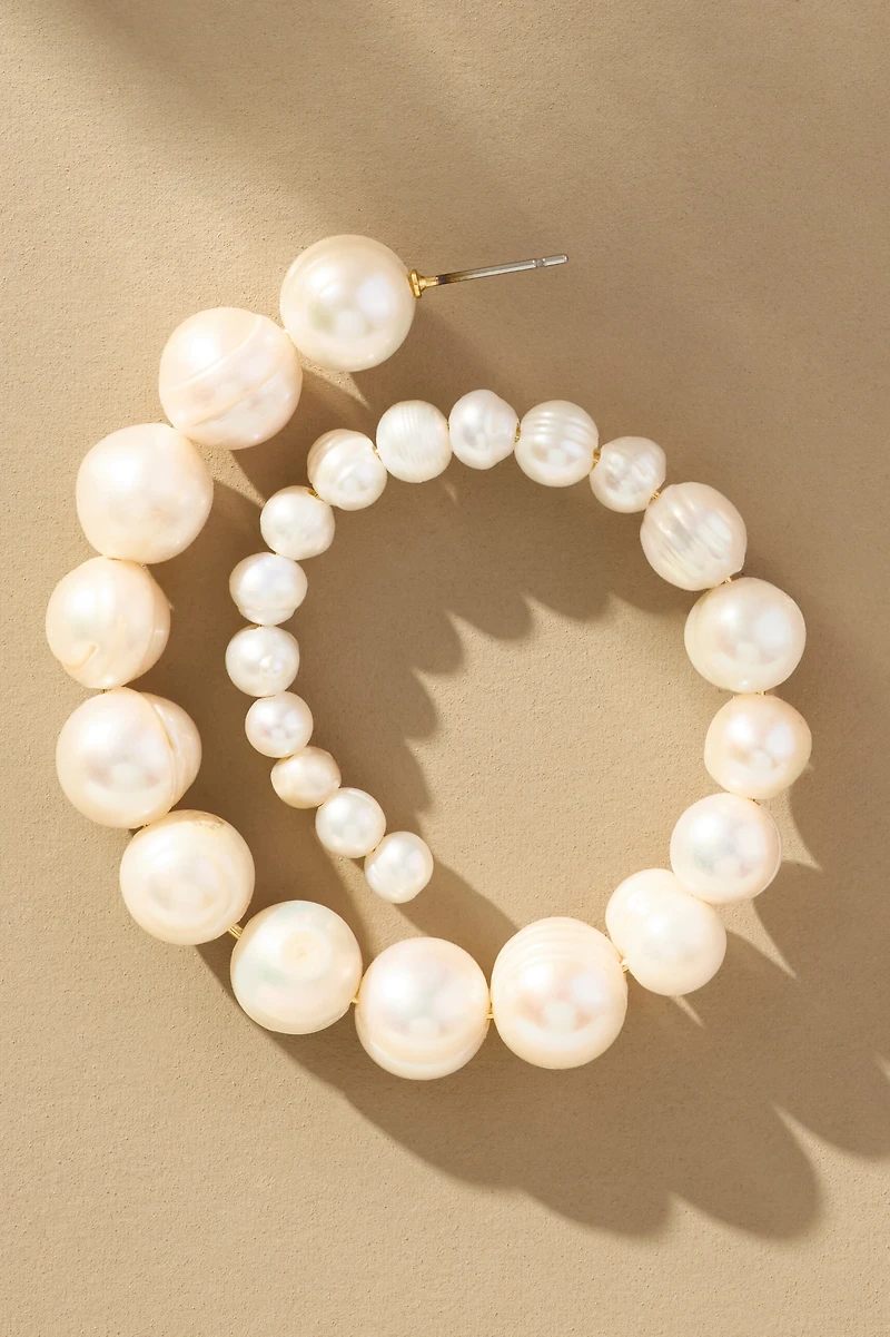 Frasier Sterling Bordeaux Pearl Spiral Hoop Earrings