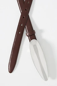 Elongated Hardware Skinny Belt