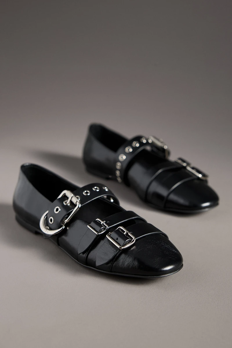 Lola Cruz Multi Moto Ballet Flats