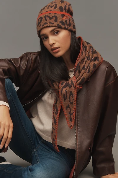 Damson Madder Leopard Triangle Scarf