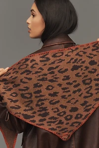 Damson Madder Leopard Triangle Scarf