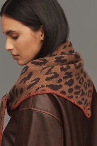 Damson Madder Leopard Triangle Scarf