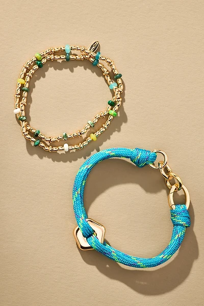 Mixed Bead Bracelets, Set of 2