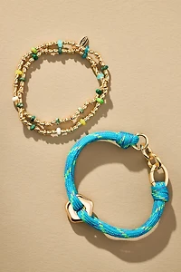 Mixed Bead Bracelets, Set of 2
