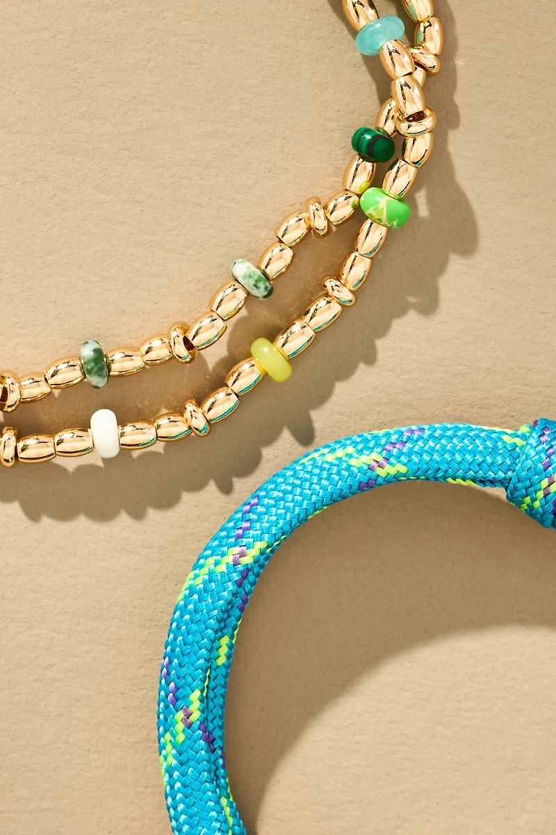 Mixed Bead Bracelets, Set of 2