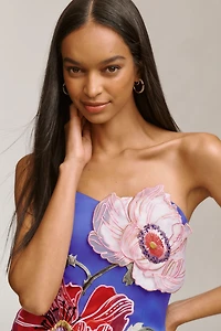 LEO LIN Rosario Floral Appliqué Fit & Flare Mini Dress