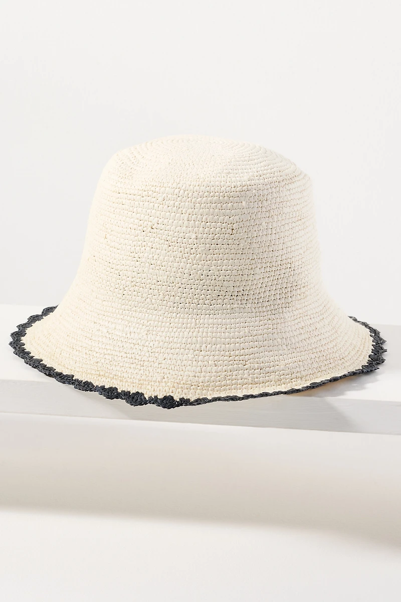Freya Shell Crochet Straw Bucket Hat