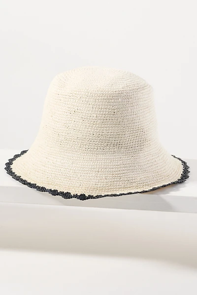 Freya Shell Crochet Straw Bucket Hat