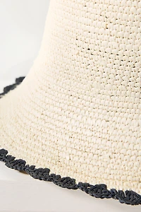 Freya Shell Crochet Straw Bucket Hat
