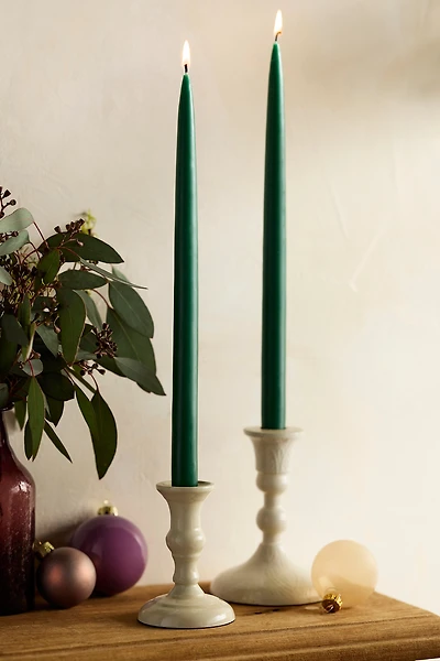 Unscented Tall Taper Candle Set, Evergreen