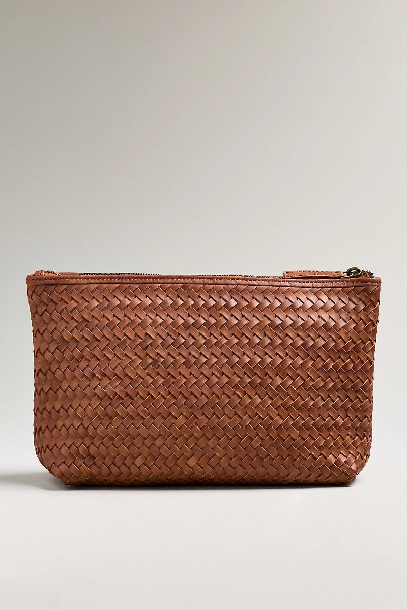 Bembien Woven Leather Zip Pouch