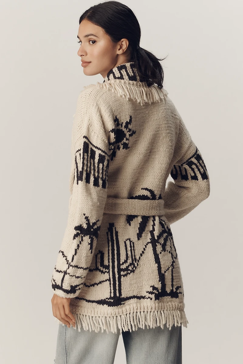Frantic Las Palmas Fringe Cardigan Sweater