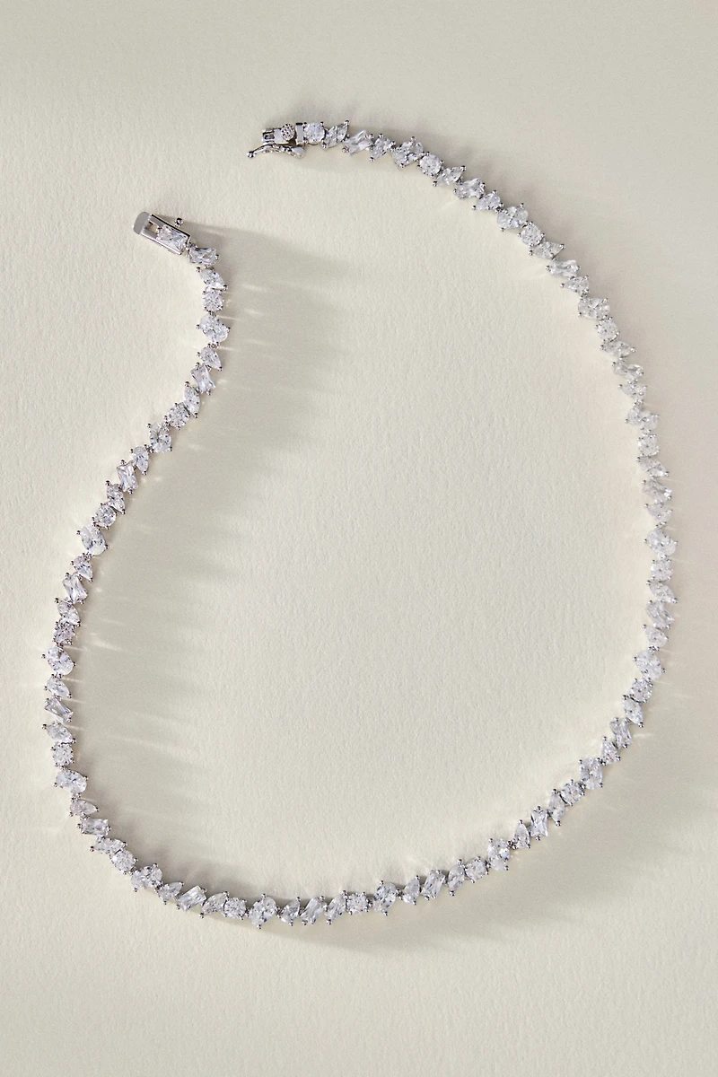 Shashi Pear Diamond Tennis Necklace