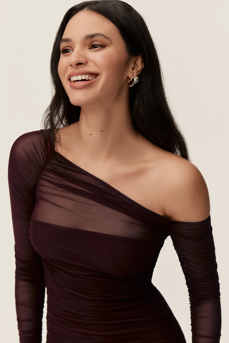 SER.O.YA Chante Mesh Long-Sleeve Dress