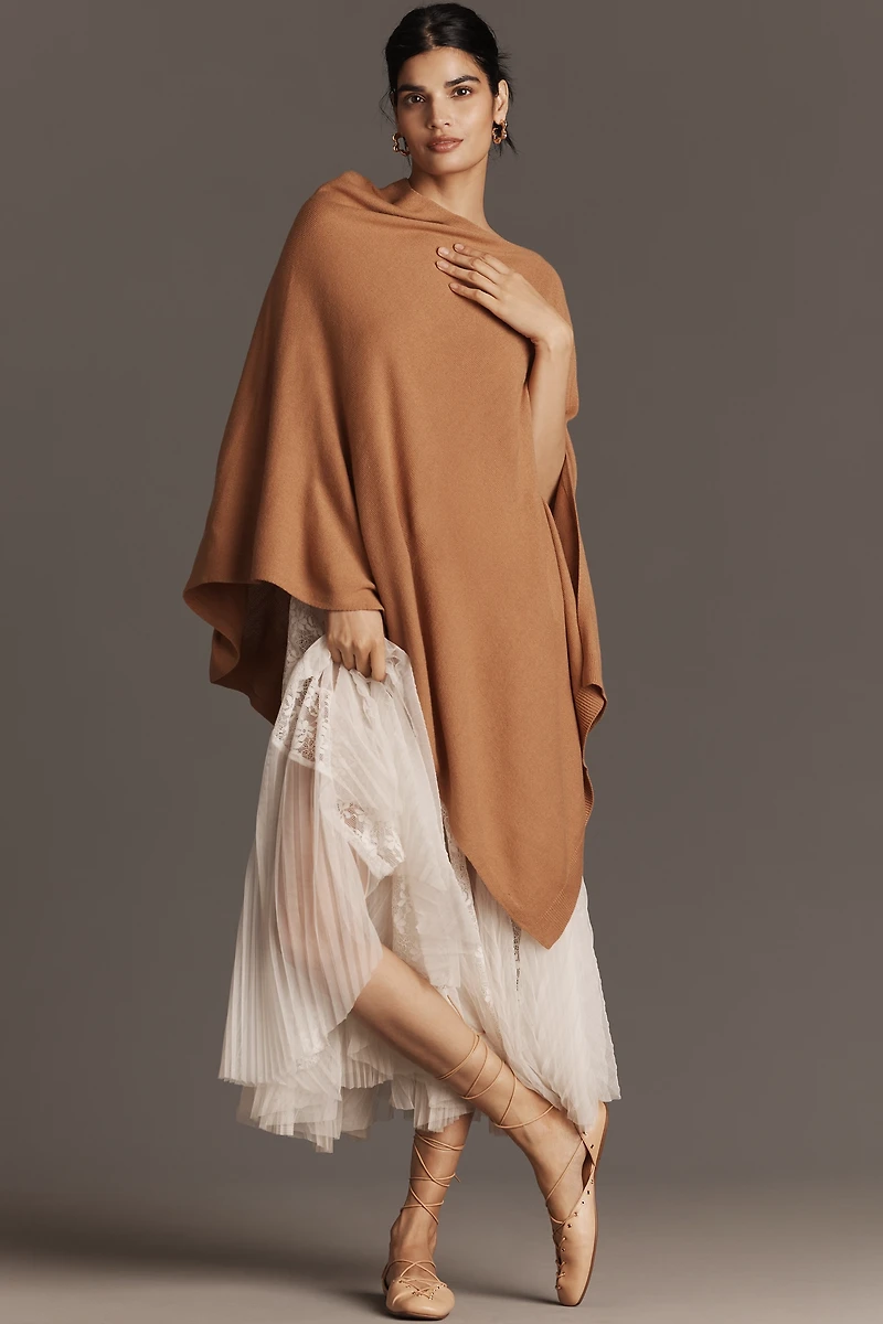 Lightweight Asymmetric Knit Poncho