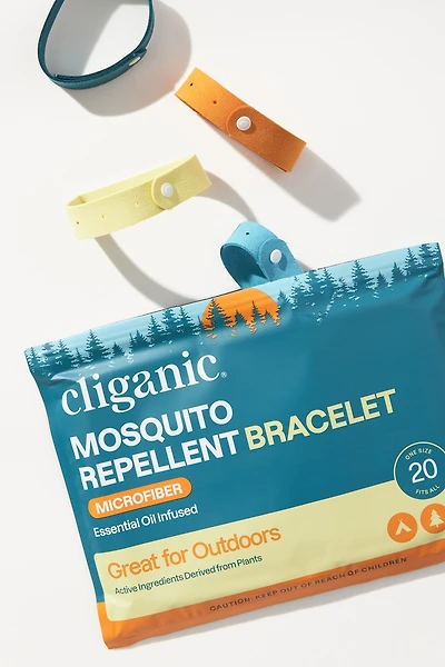Cliganic Microfiber Mosquito Repellent Bracelets, 20 Pack
