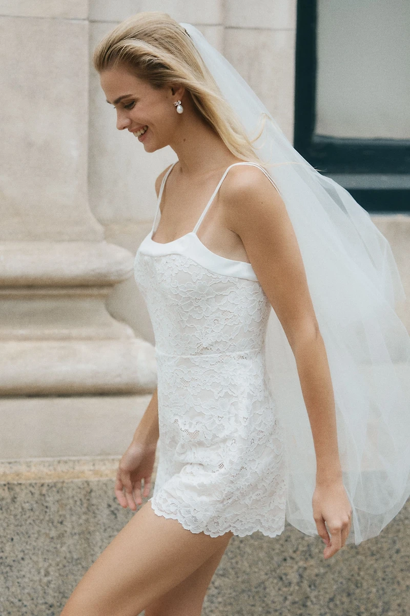 BHLDN Sleeveless Sheer Lace Romper
