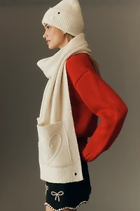 Jocelyn Heart Ribbed Knit Scarf