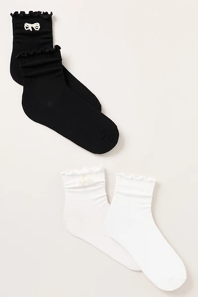 Casa Clara Scarlett Beaded Ruffle-Edge Socks