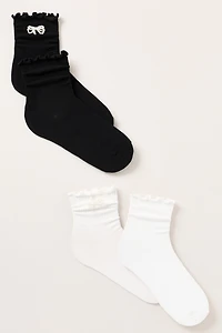 Casa Clara Scarlett Beaded Ruffle-Edge Socks